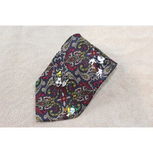 Disney Store Men’s Silk Necktie Paisleys, Mickey, Donald & Goofy Cartoon Tie